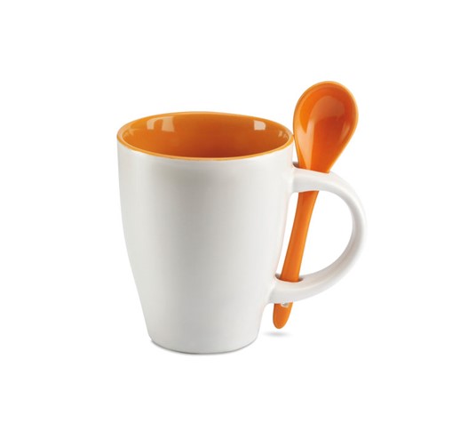 DUAL - Bicolour mug with spoon 250 ml