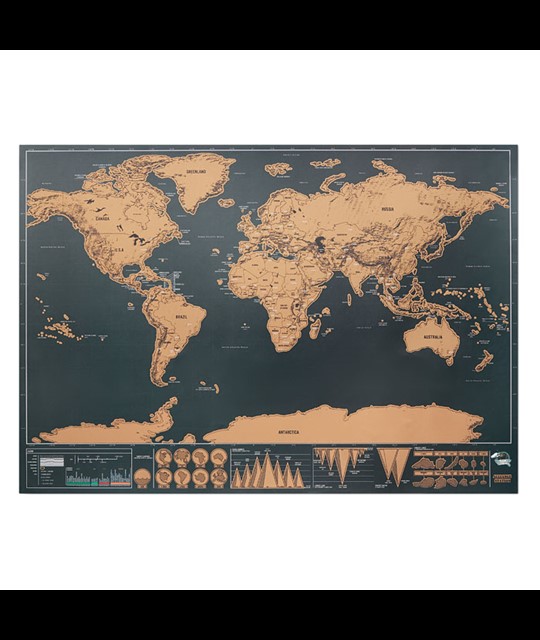 BEEN THERE - Scratch zemljevid sveta 42x30cm