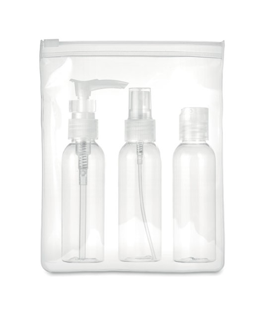 TRAVEL 3 - Travel set PE in PEVA pouch