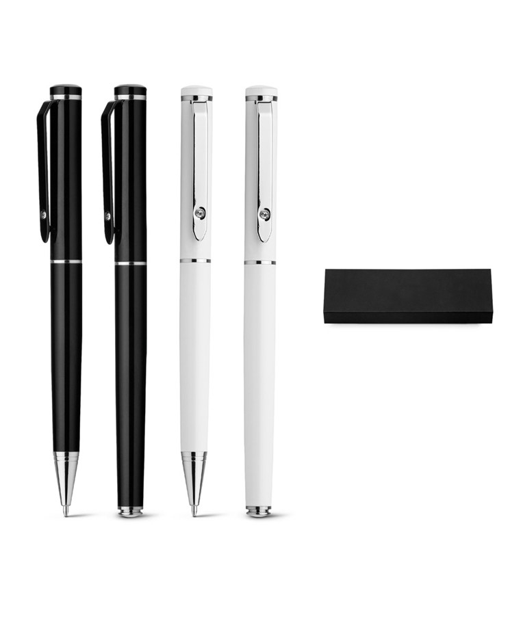 CALIOPE SET. Roller pen and ball pen set in metal