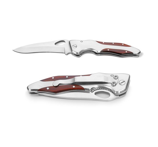 LAWRENCE. Pocket knife in stainless steel and wood