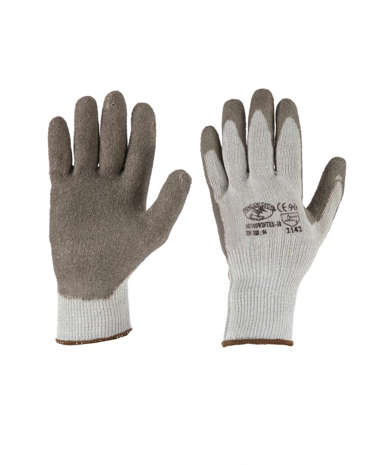 1412AA MINIMUM RISK GLOVES  10G COTTON AND POLYESTER BLENDLATEX COATED