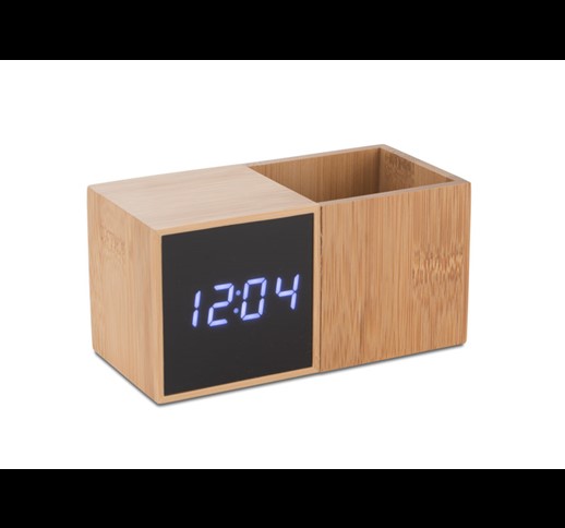 Desk clock with organizer BAMBOO