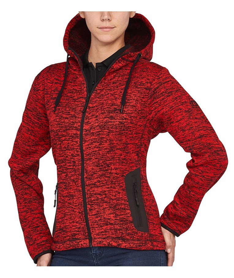 RIPTIDE LIGHT - TECHNICAL KNITTED FEMALE TOP WITH AN INTEGRATED HOOD