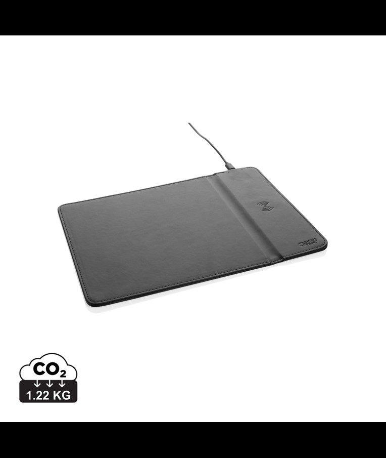 Swiss Peak RCS recycled PU 10W wireless charging mousepad