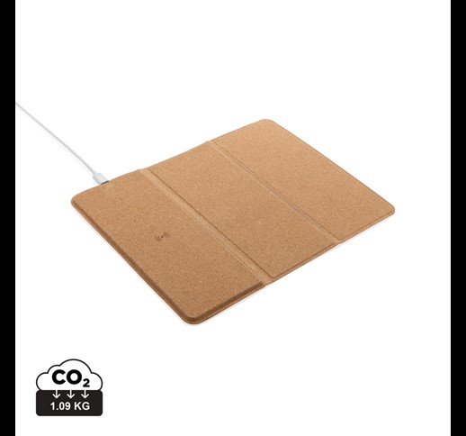 10W wireless charging cork mousepad and stand