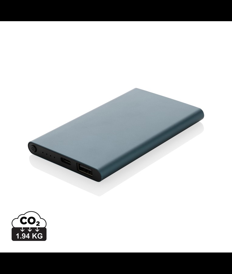 RCS recycled plastic/aluminum 4000 mah powerbank with type C