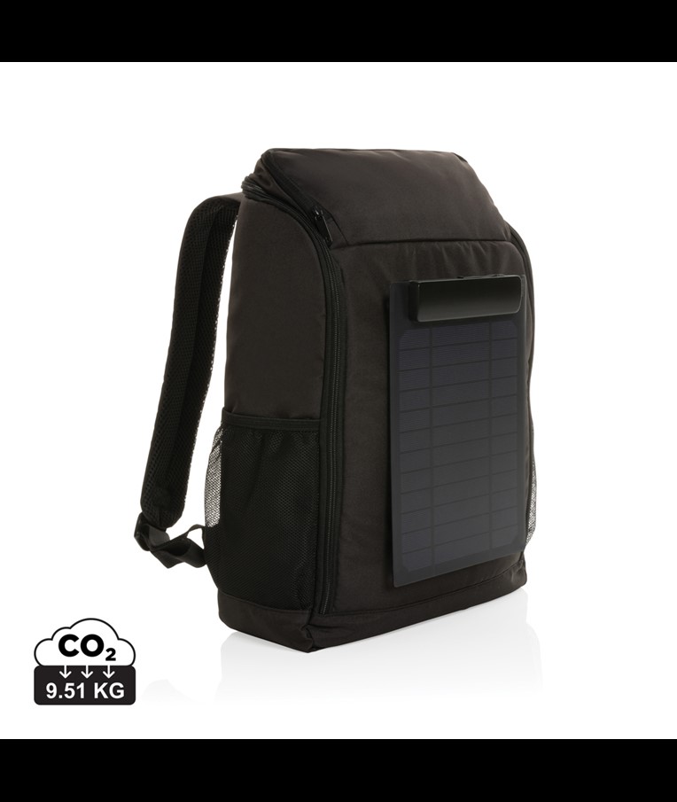 Pedro AWARE™ RPET deluxe backpack with 5W solar panel