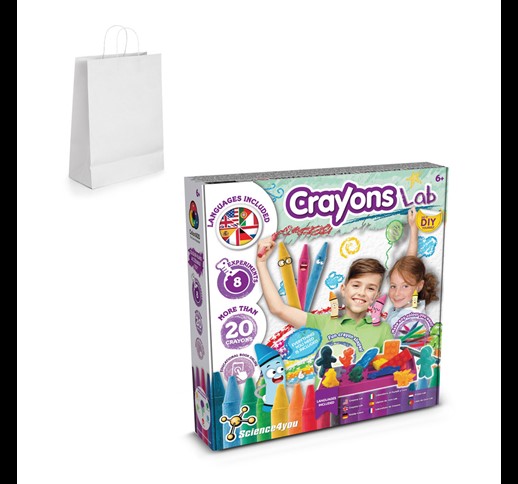 Crayon Factory Kit III. Educational game supplied with a kraft paper gift bag (100 g/m²)