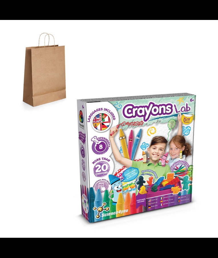 Crayon Factory Kit IV. Educational game supplied with a kraft paper gift bag (115 g/m²)
