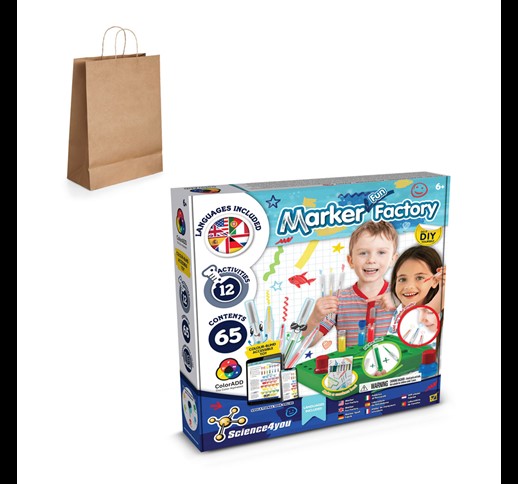 DIY Pen Factory Kit IV. Educational kit supplied with a kraft paper gift bag (115 g/m²)