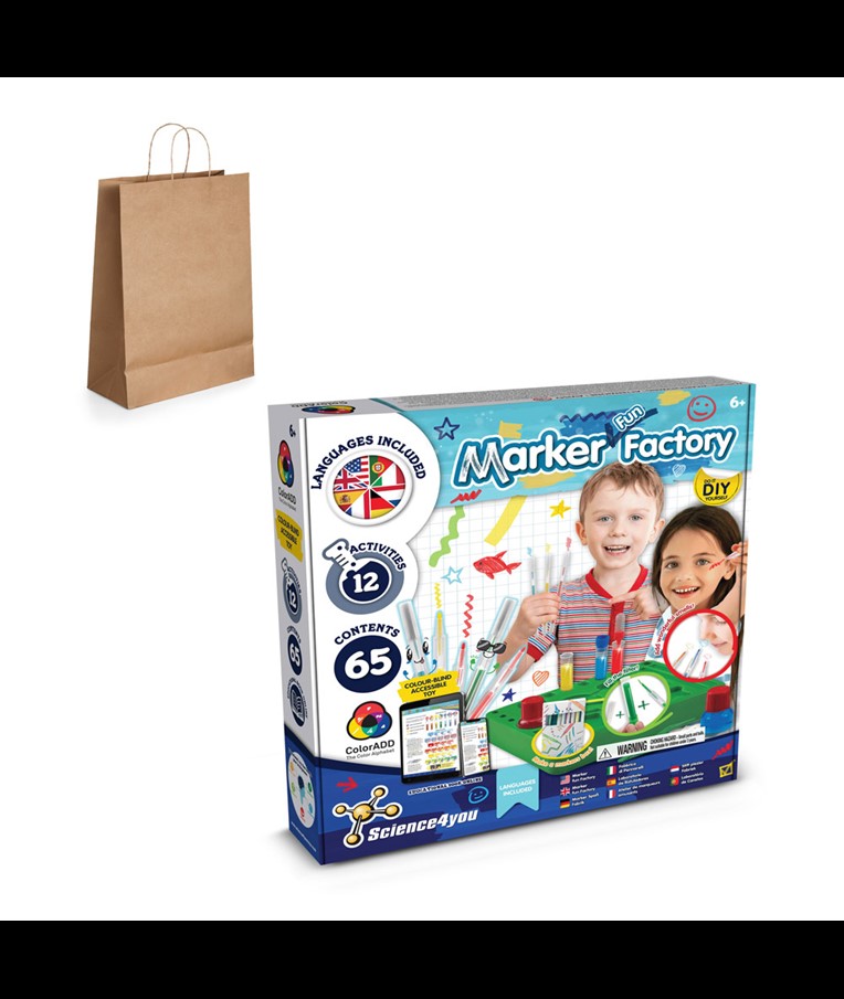 DIY Pen Factory Kit IV. Educational kit supplied with a kraft paper gift bag (115 g/m²)