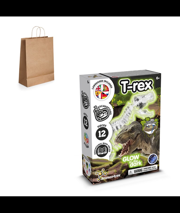 Fossil Excavation Kit III. Educational game supplied with a kraft paper gift bag (115 g/m²)