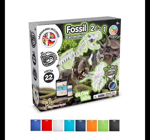 2 in 1 Fossil Excavation Kit IV. Educational game supplied with a non-woven gift bag (80 g/m²)