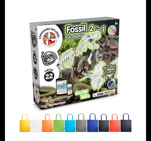 2 in 1 Fossil Excavation Kit V. Educational game supplied with a 190T folding gift bag