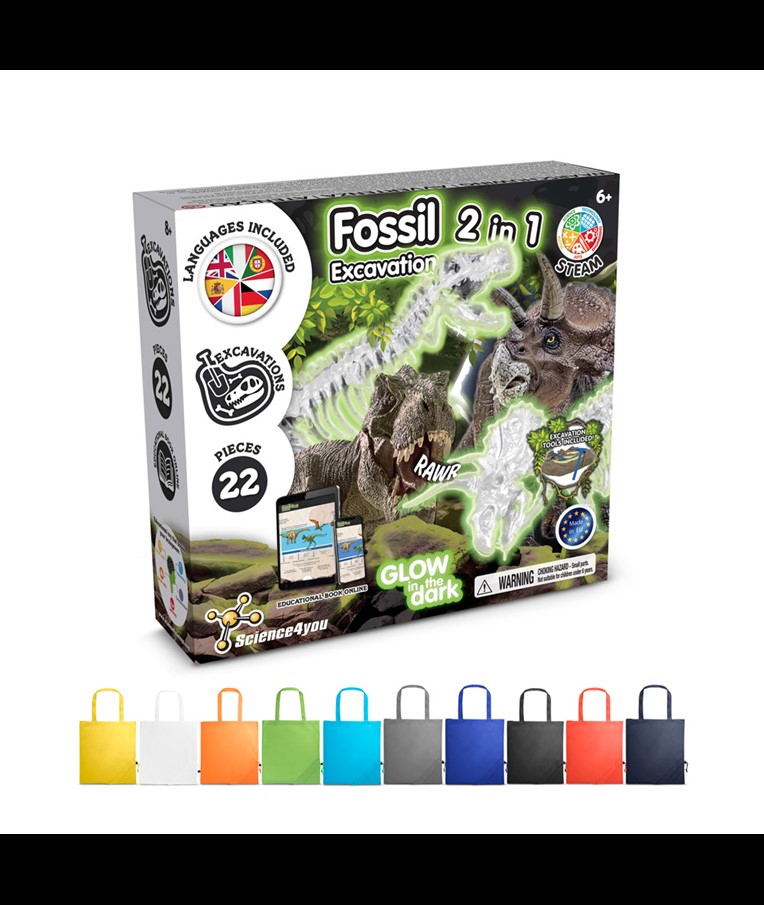 2 in 1 Fossil Excavation Kit V. Educational game supplied with a 190T folding gift bag