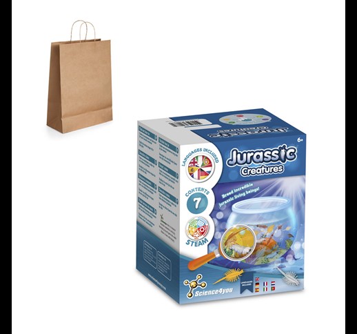 Jurassic Pets Kit II. Educational game supplied with a kraft paper gift bag (115 g/m²)
