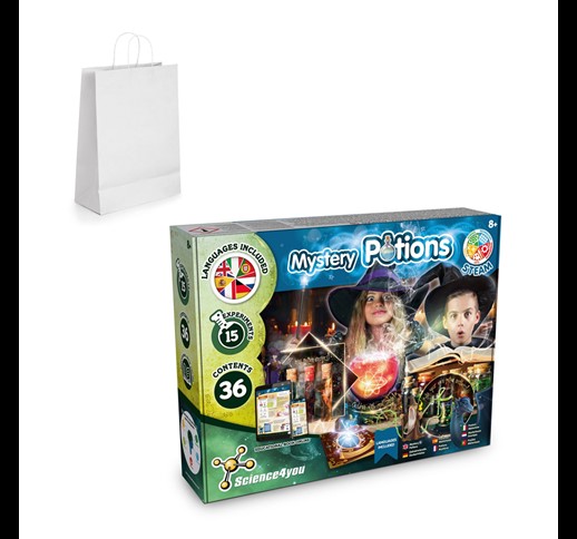 Mystery Potions Kit II. Educational kit supplied with a kraft paper gift bag (100 g/m²)