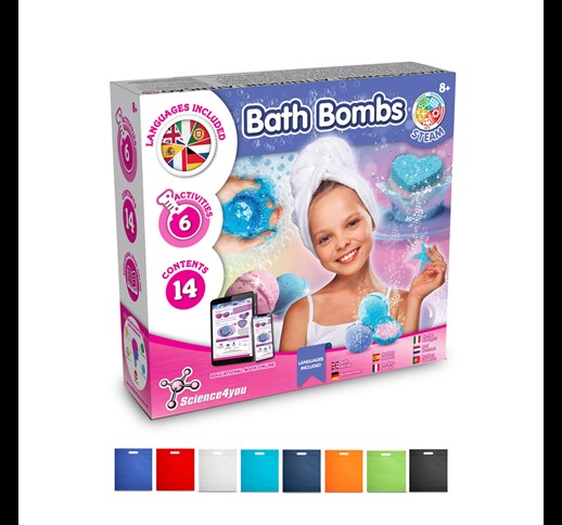 Bath Bombs Kit IV. Educational toy supplied with a non-woven gift bag (80 g/m²)