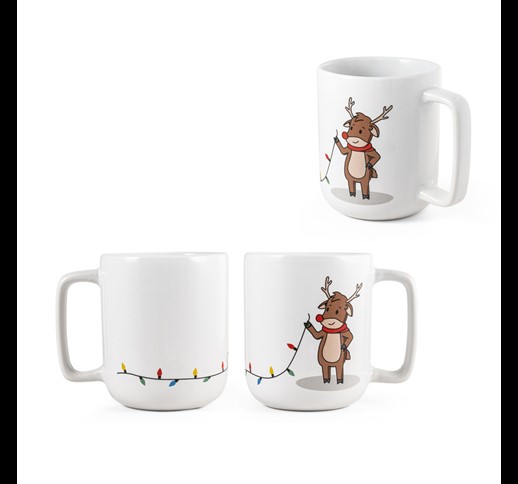 REINDEER. Mug with Christmas print 330 mL