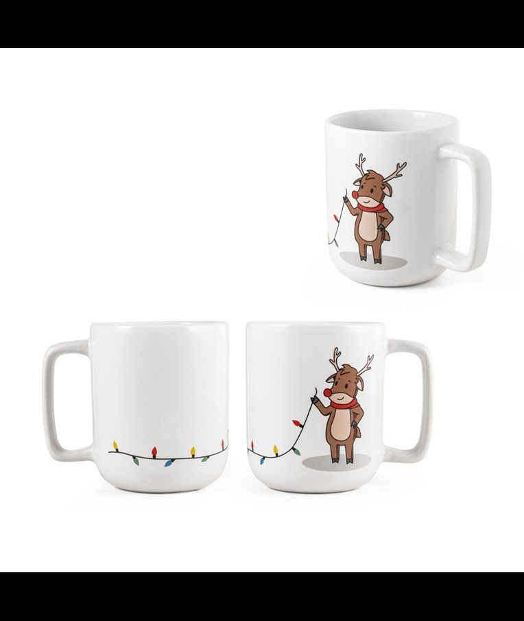 REINDEER. Mug with Christmas print 330 mL