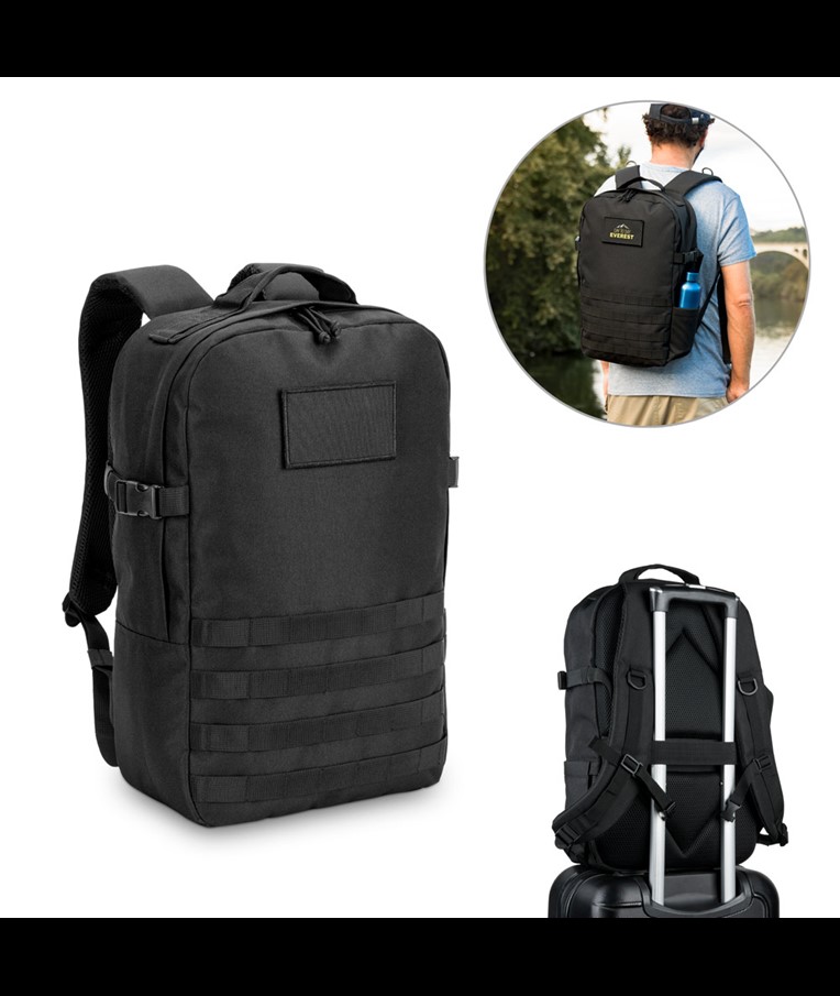 EDINBURGH BPACK. 17'3" Military-style backpack in 600D, high-density recycled polyester and lining in 210D recycled polyester
