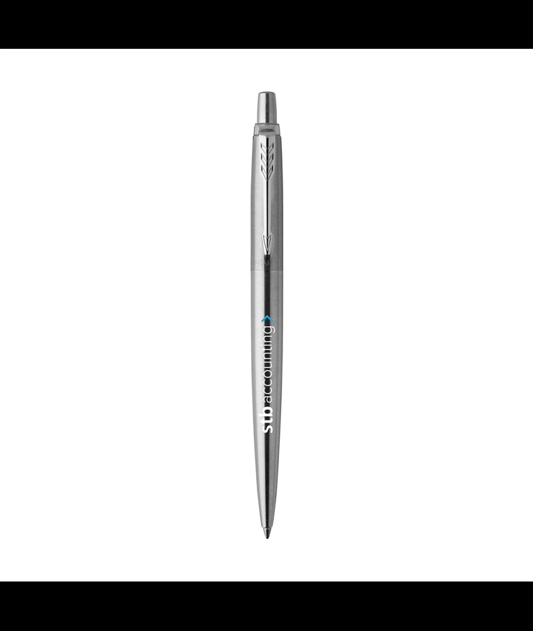 Parker Jotter Steel Ballpoint Pen - Blue Ink