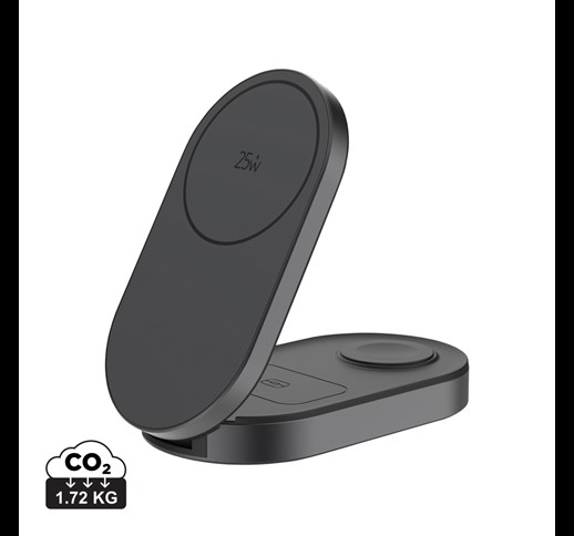 Kvantni ultra hitri 3-v-1 25W zložljivi brezžični polnilnik