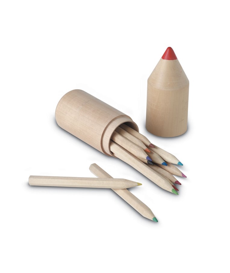 COLORET - 12 svinčnikov v leseni škatli