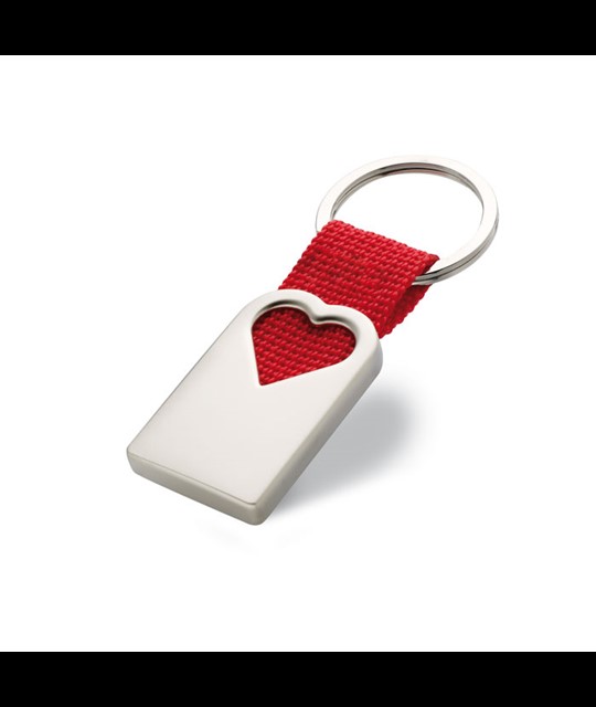BONHEUR - Kovinski obesek za ključe v obliki srca