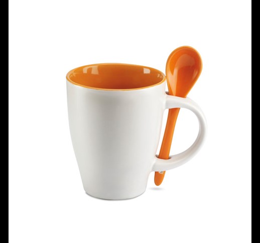 DUAL - Bicolour mug with spoon 250 ml
