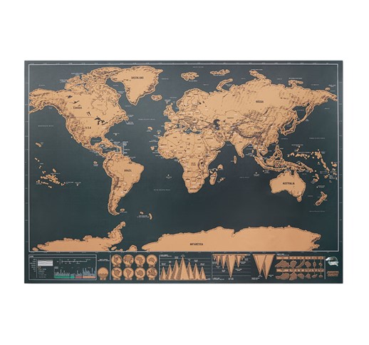 BEEN THERE - Scratch zemljevid sveta 42x30cm