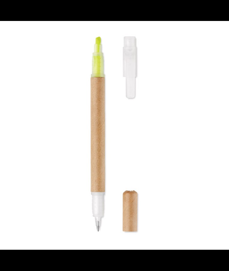 DUO PAPER - 2 in 1 carton pen highlighter