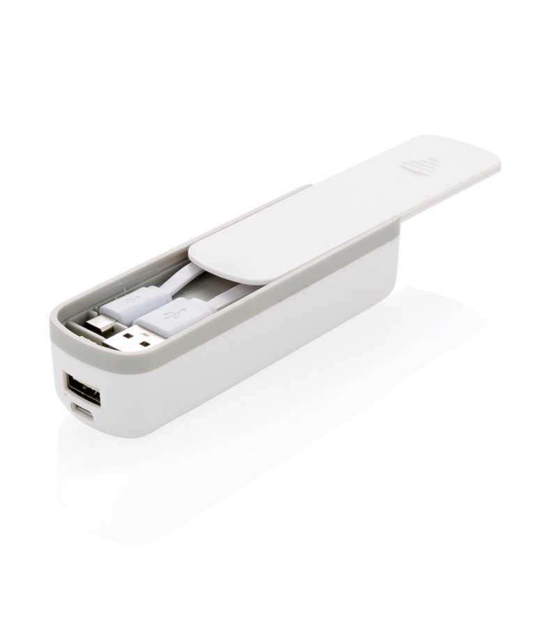 2200 mAh powerbank with integrated cable storage