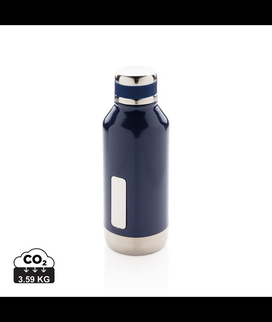 Leak proof vacuum bottle with logo plate