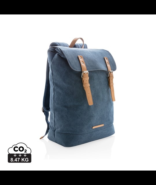 Canvas laptop backpack PVC free