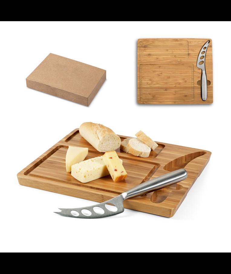 MALVIA. Bamboo cheese board with knife
