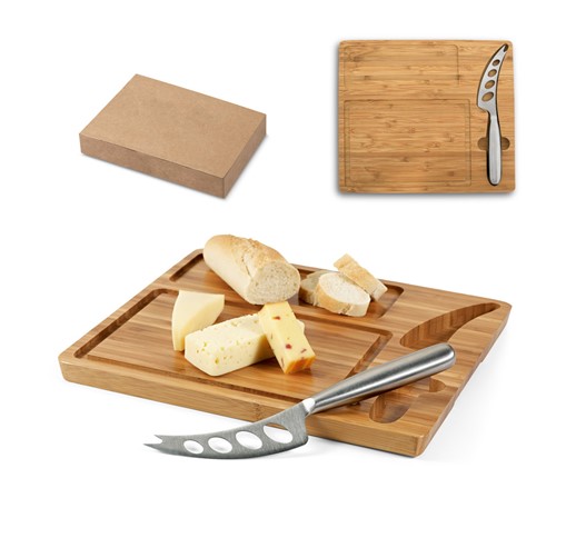 MALVIA. Bamboo cheese board with knife