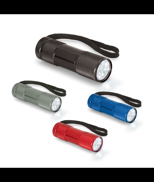 FLASHY. Aluminum flashlight with 9 LEDs
