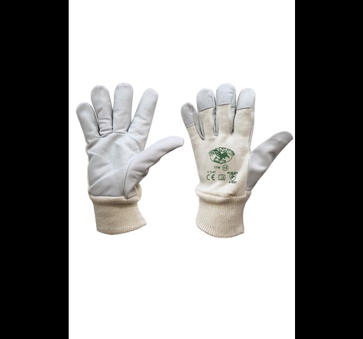 17W MECHANICAL RISK GLOVES  FULL GRAIN WITH CANVAS BACK