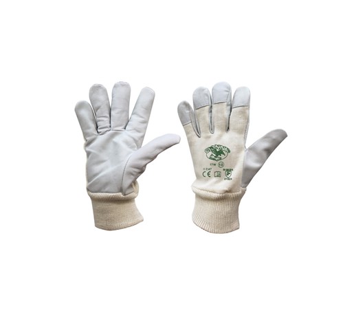 17W MECHANICAL RISK GLOVES  FULL GRAIN WITH CANVAS BACK