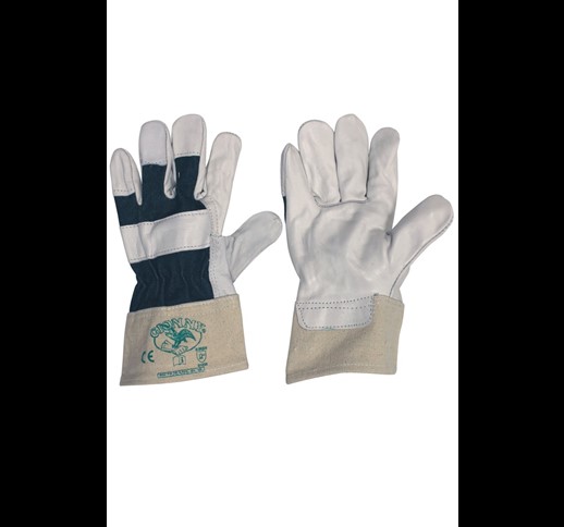 50/70JEANS MECHANICAL RISK GLOVES  FULL GRAIN WITH CANVAS BACK