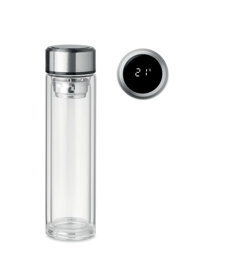 POLE GLASS - Bottle with touch thermometer