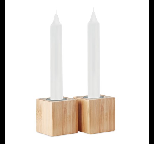 2 svečki in bambusova držala - PYRAMIDE