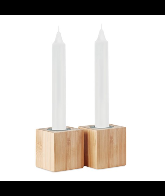PYRAMIDE - 2 candles and bamboo holders