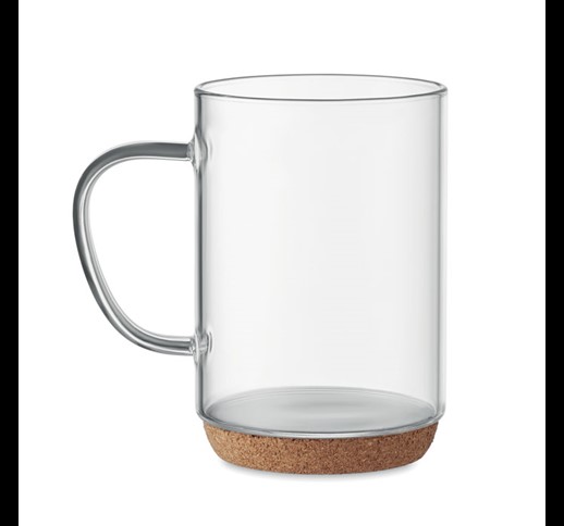 LISBO - Glass mug 400ml with cork base