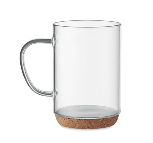 LISBO - Glass mug 400ml with cork base