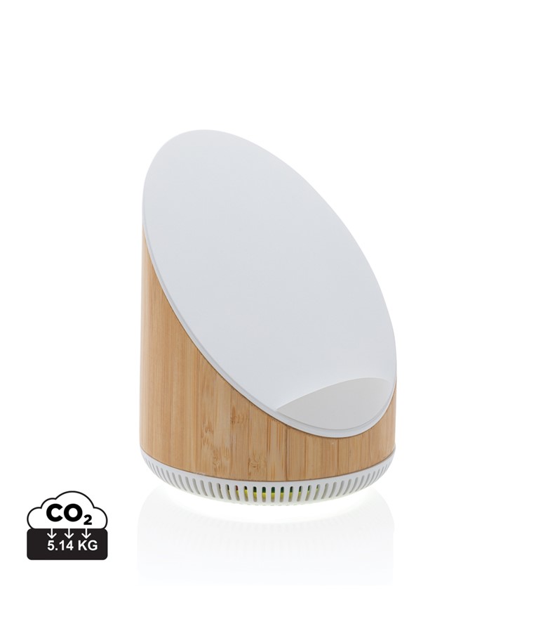 Ovate bamboo 5W speaker with 15W wireless charger