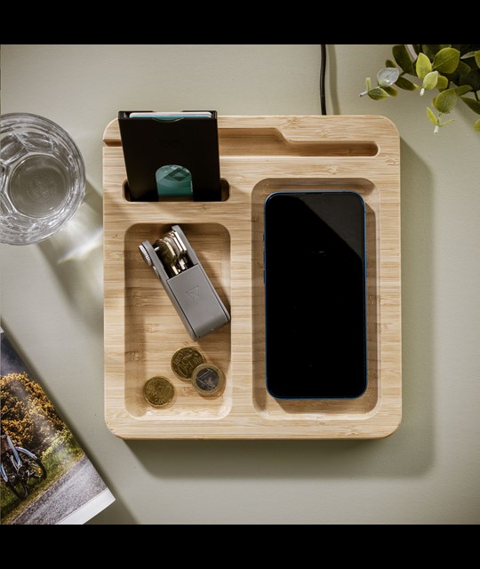 Organizator in polnilnik Walter Bamboo Single Dock 15W