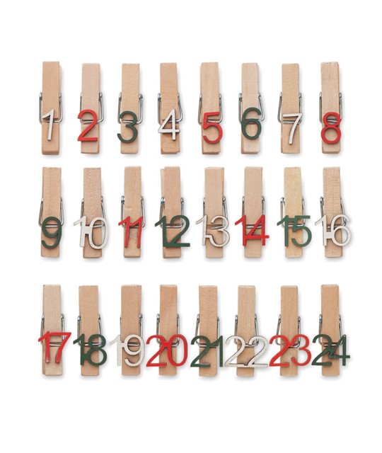 CLIPY - Komplet adventnega koledarja s 24 sponkami